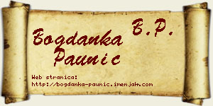 Bogdanka Paunić vizit kartica